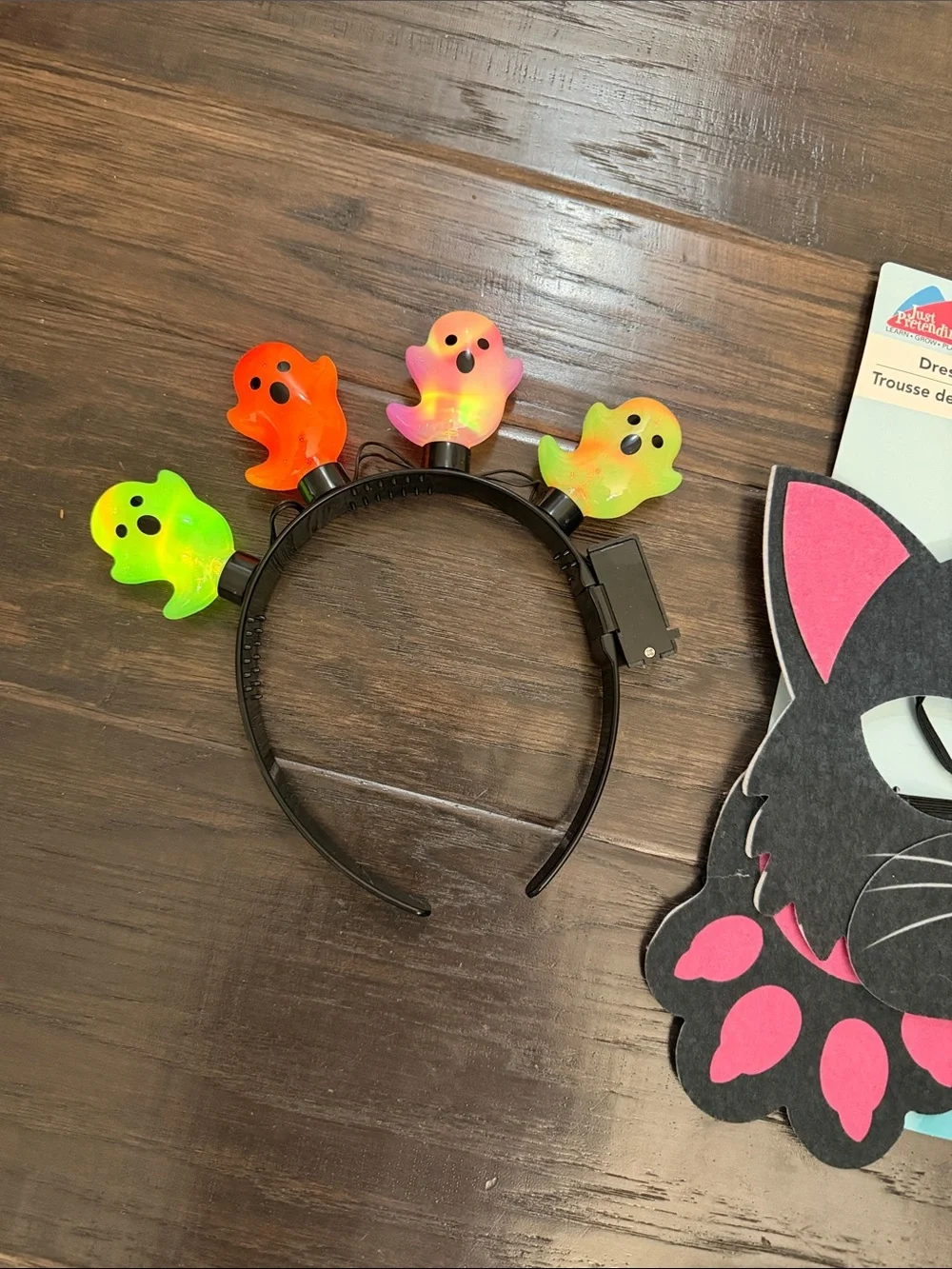 Kids Costume Cat Dress-Up Mask and Multi-Color Ghost Headband Set Halloween